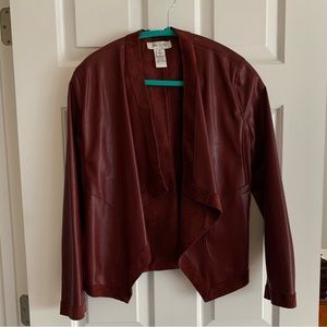 SOLD - She + Sky Cranberry Faux Leather Jacket - S